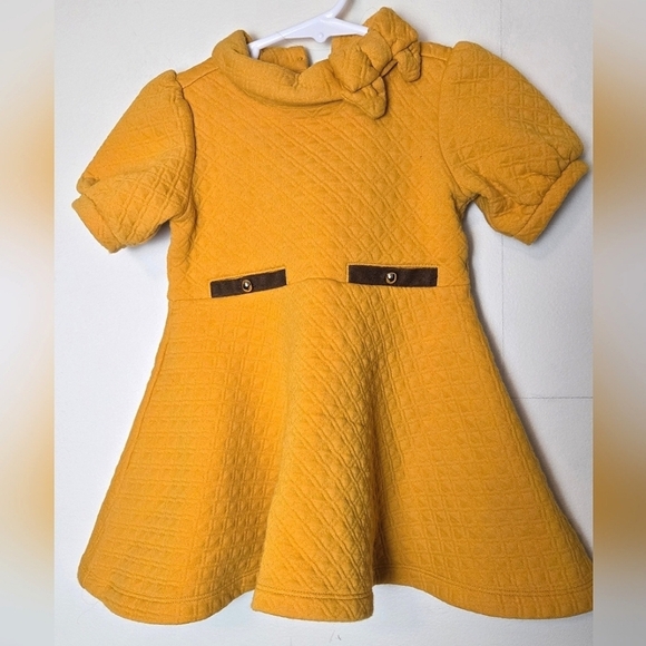 Infant Janie And Jack Mattelasse Quilted Jacquard Bow Dress, Size 18-24 Months - Picture 1 of 2